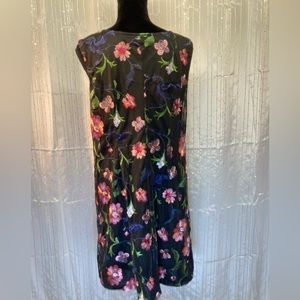 Pretty black dress with floral  overlay.